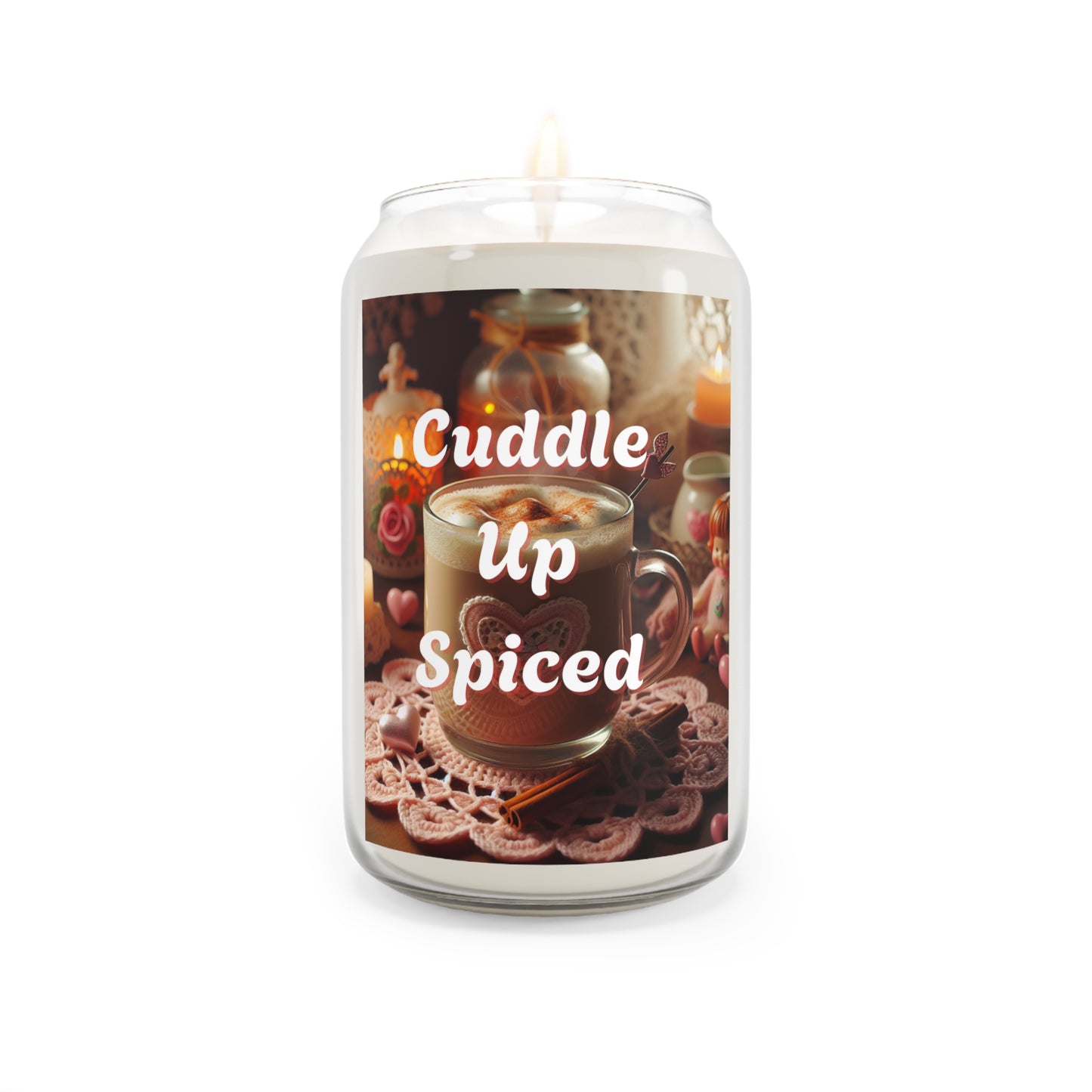 Cuddle Up Spiced Cozy Spiced Scented Candle, Home Fragrance Gift, Aromatherapy Candle Vanilla Cinnamon Candle, Valentine's Day Candle, Large