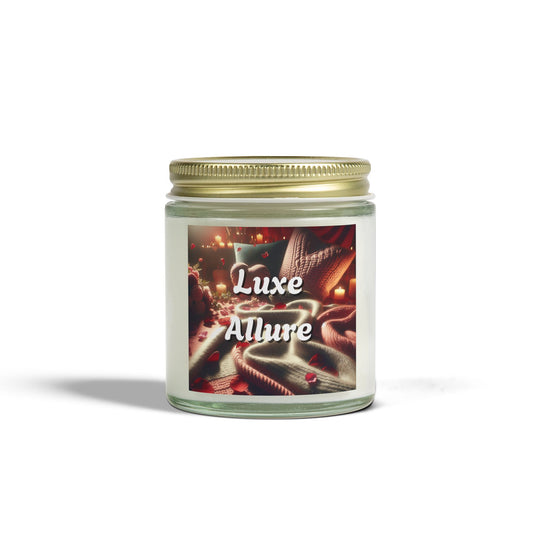 Luxe Allure Scented Candles, Coconut Apricot Wax (4oz, 9oz) - Home Fragrance for Relaxation, Gift for Her, Aromatherapy Candle, Spa Decor,